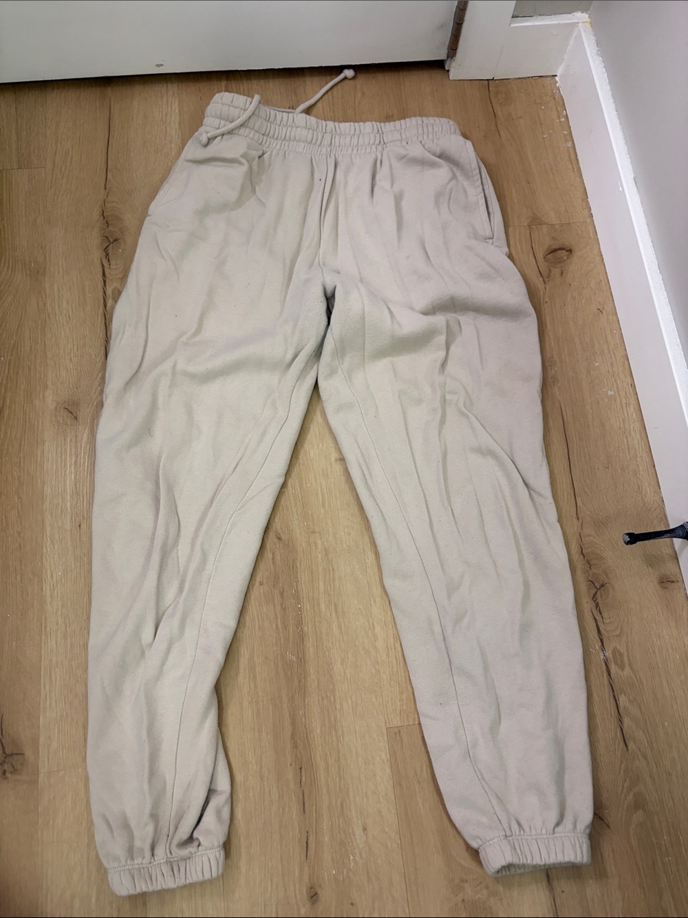 Beige garage sweatpants